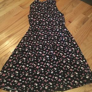 Forever 21 Floral Mock Neck Skater Dress
